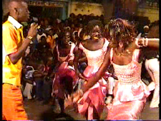 Singer Ndongolo performed at the debute of Sing Sing Juniors, July, 2004.