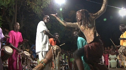 Ndeye Thioni dances at sabar party