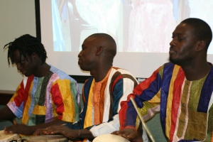 Malick, Aziz and Moustapha demonstrate the sabar tradition.