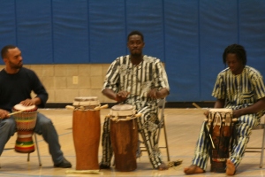 Moustapha (center) with Malick (right) and Kimani (left).