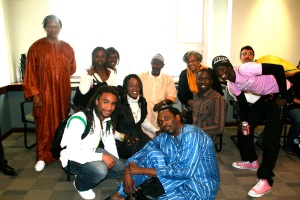 Pa Vieux Sing Faye with a group at Suffolk University. Boston, MA 2008